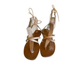 Matisse Womens Lay Up Leather Gladiator Sandals 9M Tan Lace-Up Boho Festival